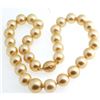 Image 3 : Certified Golden Pearl Strand w. 14K Gold Diamond Clasp