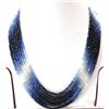 Image 1 : Exotic Blue Sapphire Multi-Faceted Bead Necklace