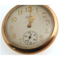 Elgin 14K Gold Open-Faced Pocket Watch 58mm 63-gr