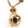 Image 3 : Estate 14K Gold Blue Sapphire & Diamond Pendant