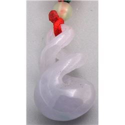 Large 39ct Icy Lavendar Jade Sculpture 32mm