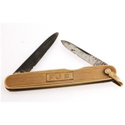 Sheffield 14K Gold 2-Bladed Pocket Knife 21gr