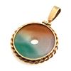 Image 4 : Solid 14K Gold Tri-Color Jade Pendant 50mm,13gr