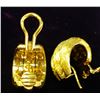 Image 4 : Italian 18K Gold Earrings w. Omega Clip-Ons 22-grams