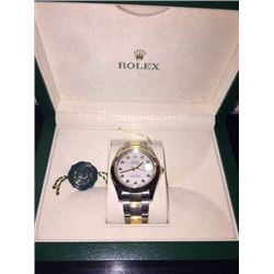 Mens Rolex Datejust 18K/SS Diamond Dial w. Box & Papers