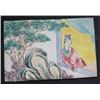 Image 3 : Rare Old Chinese Romantic Landscape Scenes Painted on Porcelain Plaque Set 12x8"