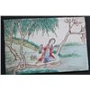 Image 4 : Rare Old Chinese Romantic Landscape Scenes Painted on Porcelain Plaque Set 12x8"