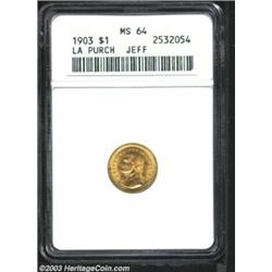 1903 G$1 Louisiana Purchase/Jefferson MS64 ANACS.