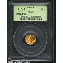 1915-S G$1 Panama-Pacific Gold Dollar MS62 PCGS.