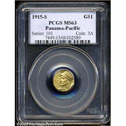 1915-S G$1 Panama-Pacific Gold Dollar MS63 PCGS.