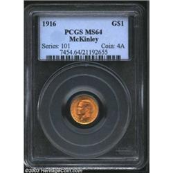 1916 G$1 McKinley MS64 PCGS.