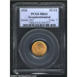 1926 $2 1/2 Sesquicentennial MS63 PCGS.