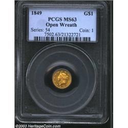 1849 G$1 Open Wreath MS63 PCGS.