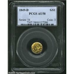 1849-D G$1 AU58 PCGS.