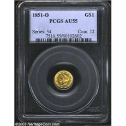 1851-O G$1 AU55 PCGS.