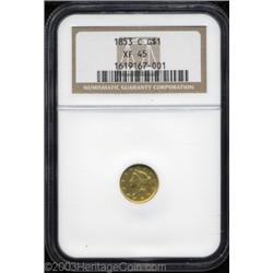 1853-C G$1 XF45 NGC.