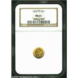 1853-O G$1 MS61 NGC.