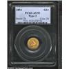 Image 1 : 1854 G$1 Type Two AU55 PCGS.