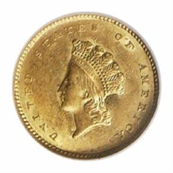 1855 G$1 MS60 NGC.