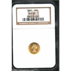 1862 G$1 MS61 NGC.