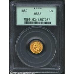 1862 G$1 MS63 PCGS.