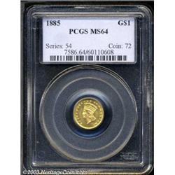 1885 G$1 MS64 PCGS.