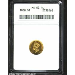 1888 G$1 MS62 Prooflike ANACS.