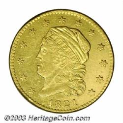1821 $2 1/2 AU50--Rims Filed, Cleaned--Uncertified.