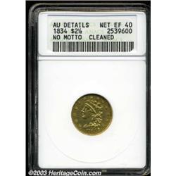 1834 $2 1/2 Classic--Cleaned--ANACS. AU Details, Net XF40.