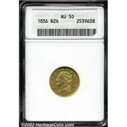 1836 $2 1/2 Block 8 AU50 ANACS.