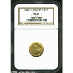 1843-C $2 1/2 Large Date XF45 NGC.
