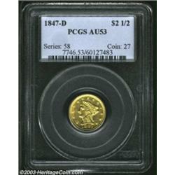 1847-D $2 1/2 AU53 PCGS.