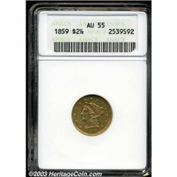 1859 $2 1/2 New Reverse AU55 ANACS.