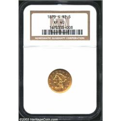 1870-S $2 1/2 XF40 NGC.