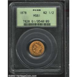 1878 $2 1/2 MS61 PCGS.