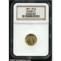 1893 $2 1/2 MS64 NGC.