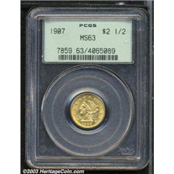 1907 $2 1/2 MS63 PCGS.