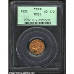 1928 $2 1/2 MS61 PCGS.