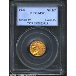 1929 $2 1/2 MS63 PCGS.