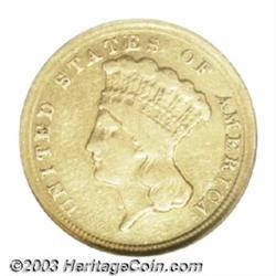 1854-D $3 VF20 Details, Mount Removed, Polished NCS.