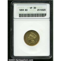1859 $3 VF30 ANACS.