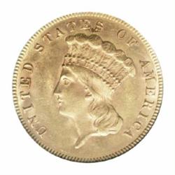 1874 $3 MS62 PCGS.