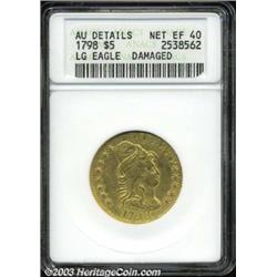 1798 $5 Large Eagle, Large 8, 13 Star Reverse--Damaged--ANACS. AU Details, Net XF40.
