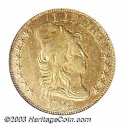 1798 $5 Large Eagle, Large 8, 13 Star Reverse AU50 ANACS.