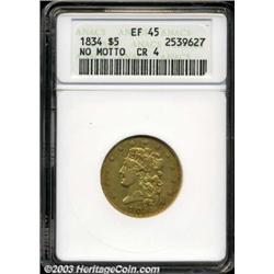 1834 $5 Crosslet 4 XF45 ANACS.