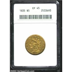 1835 $5 XF45 ANACS.