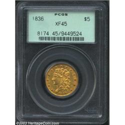 1836 $5 XF45 PCGS.