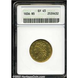 1836 $5 XF45 ANACS.