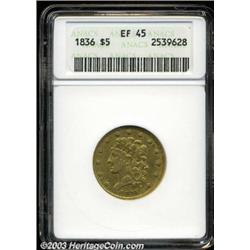 1836 $5 XF45 ANACS.