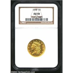 1836 $5 AU58 NGC.